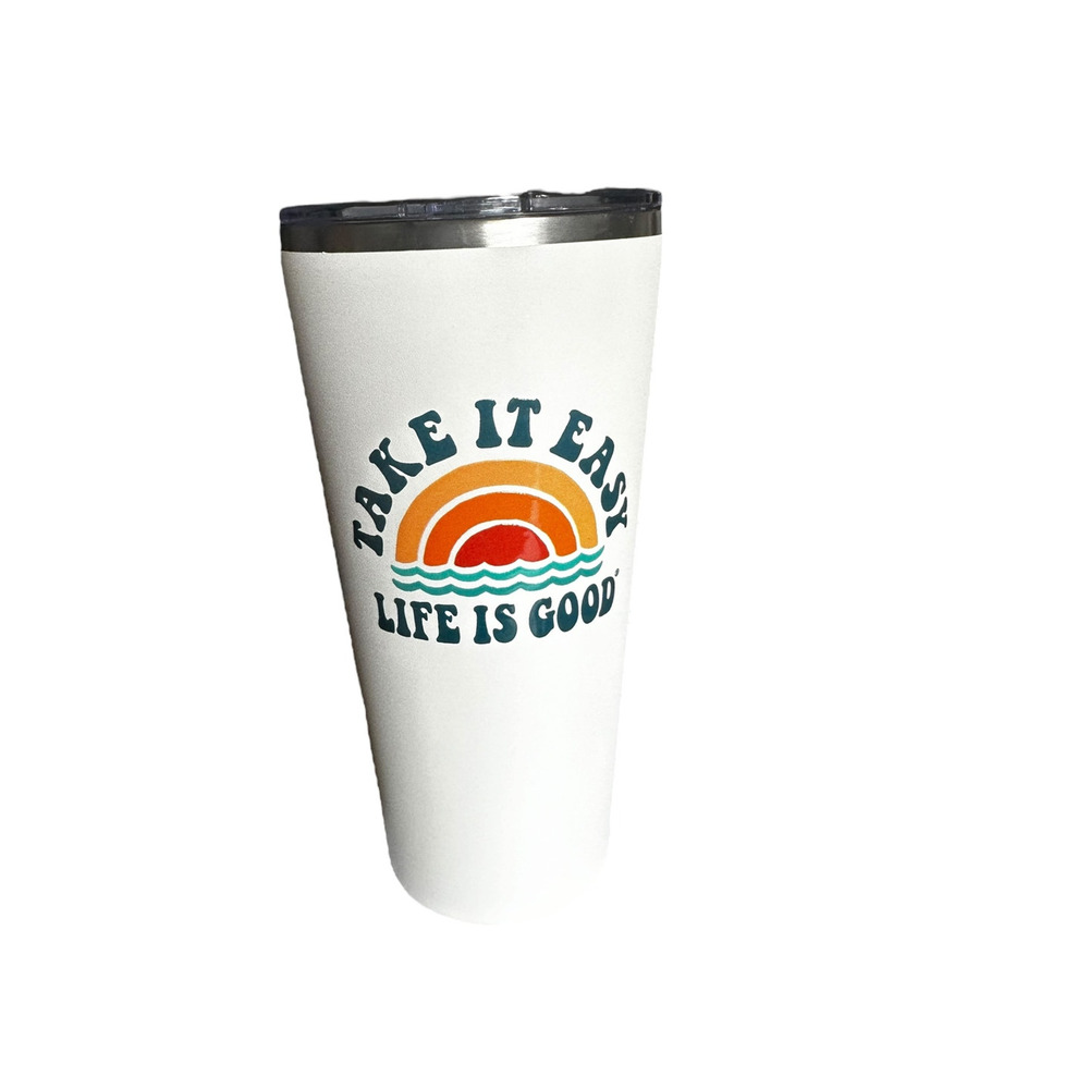 Life is Good "Take It Easy" Travel Double Wall Hot/Cold Mug, NWOT